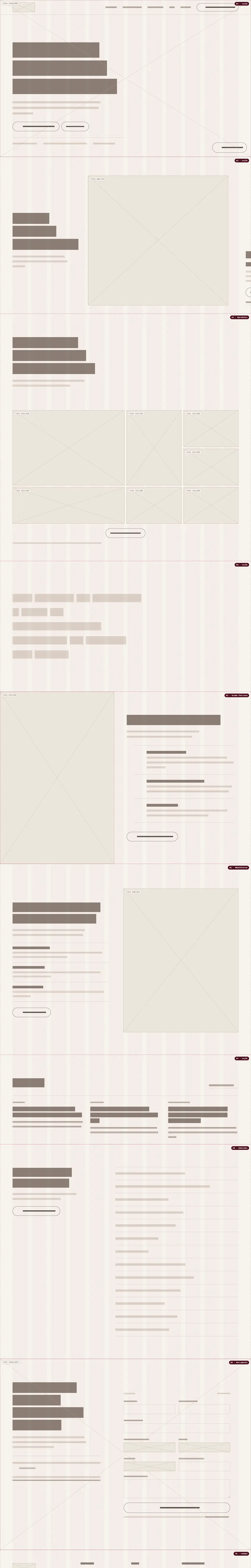Wireframe of the Casablue website