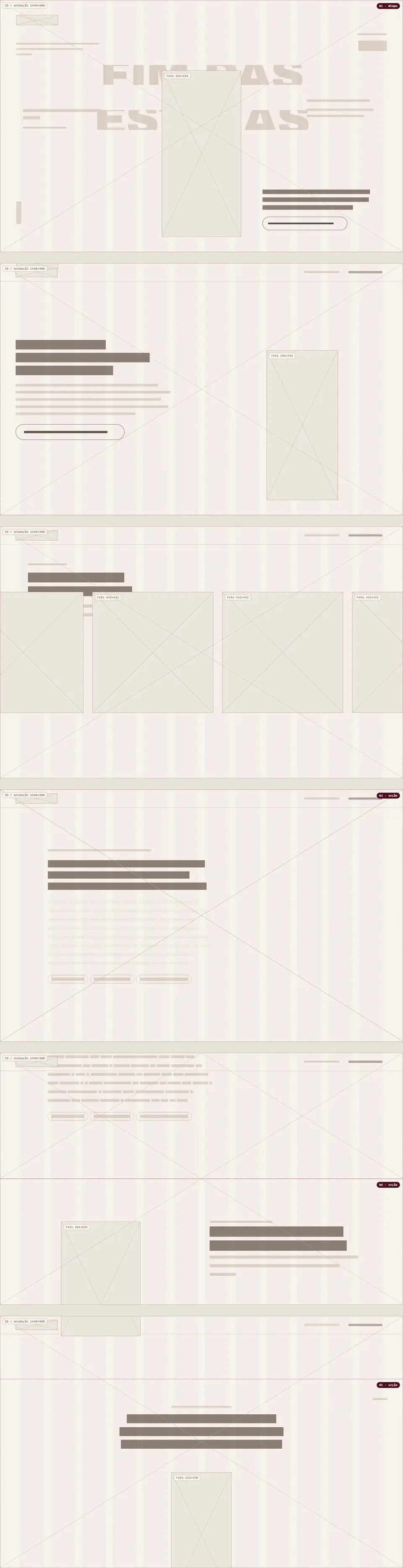 Wireframe of the Cicatrissim website