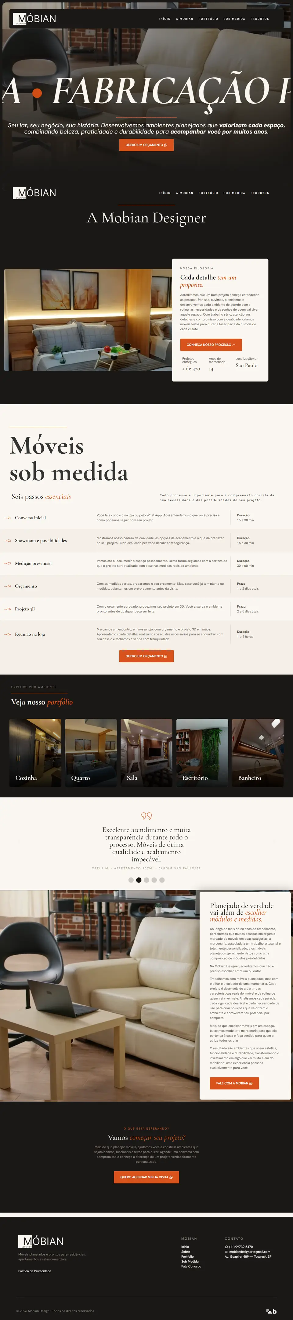 Layout final do site Mobian Designer